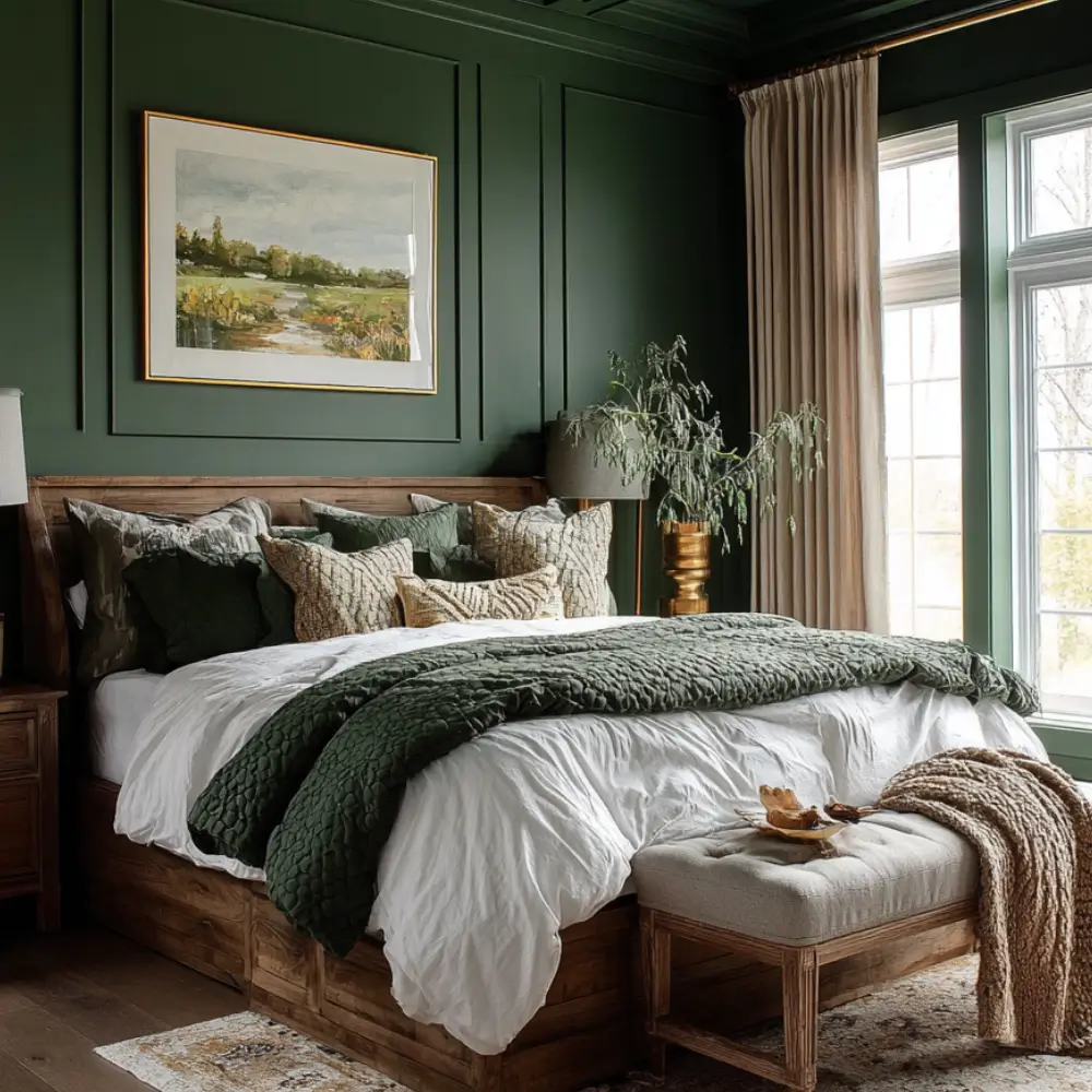 Rustic-Wood-and-Dark-Green-Balance