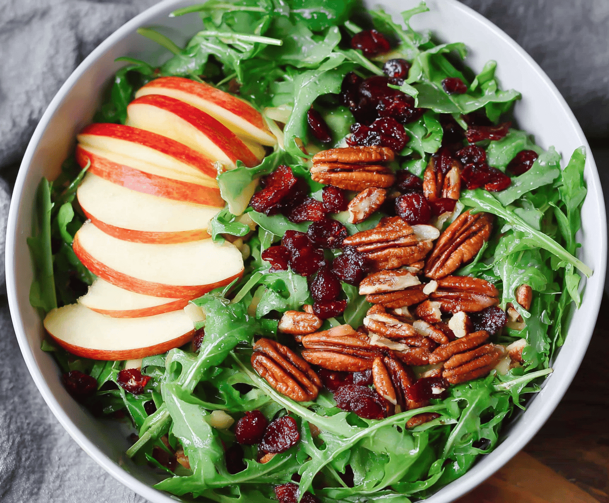 Fresh Arugula Salad with Apples & Pecans
