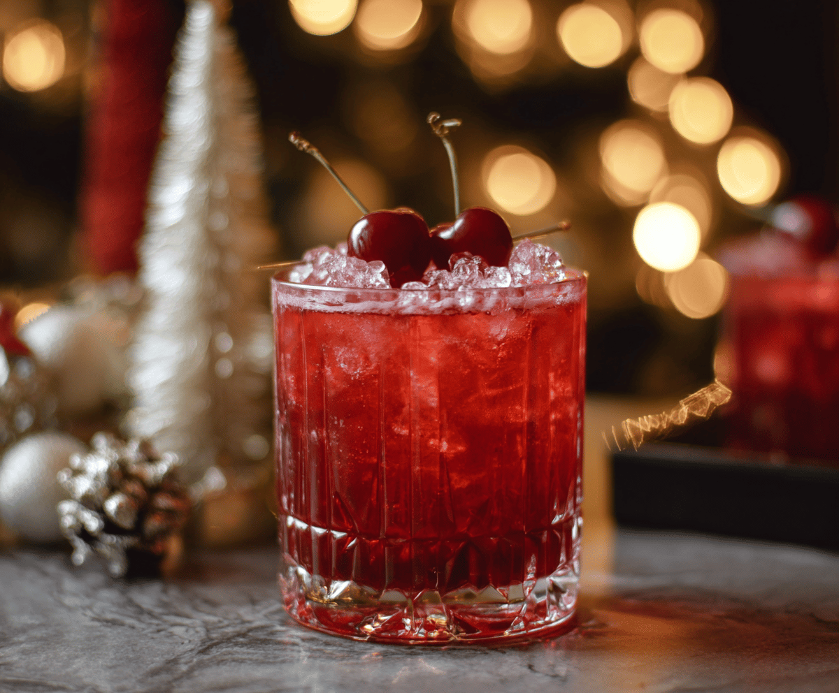 Festive Cherry Christmas Mocktail