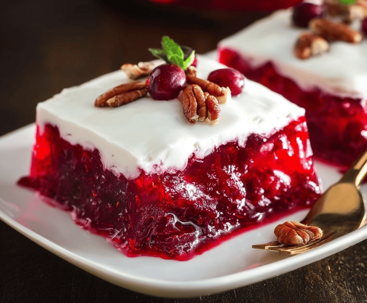Easy Cranberry Jello Salad with Cream Cheese