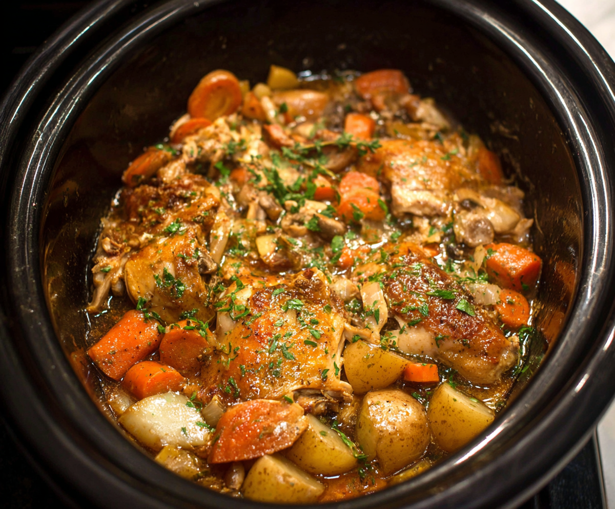 Easy Crockpot Chicken Thigh Pot Roast