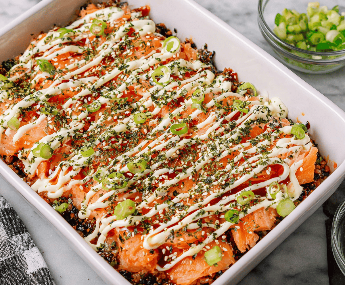 Easy Salmon Sushi Bake Recipe