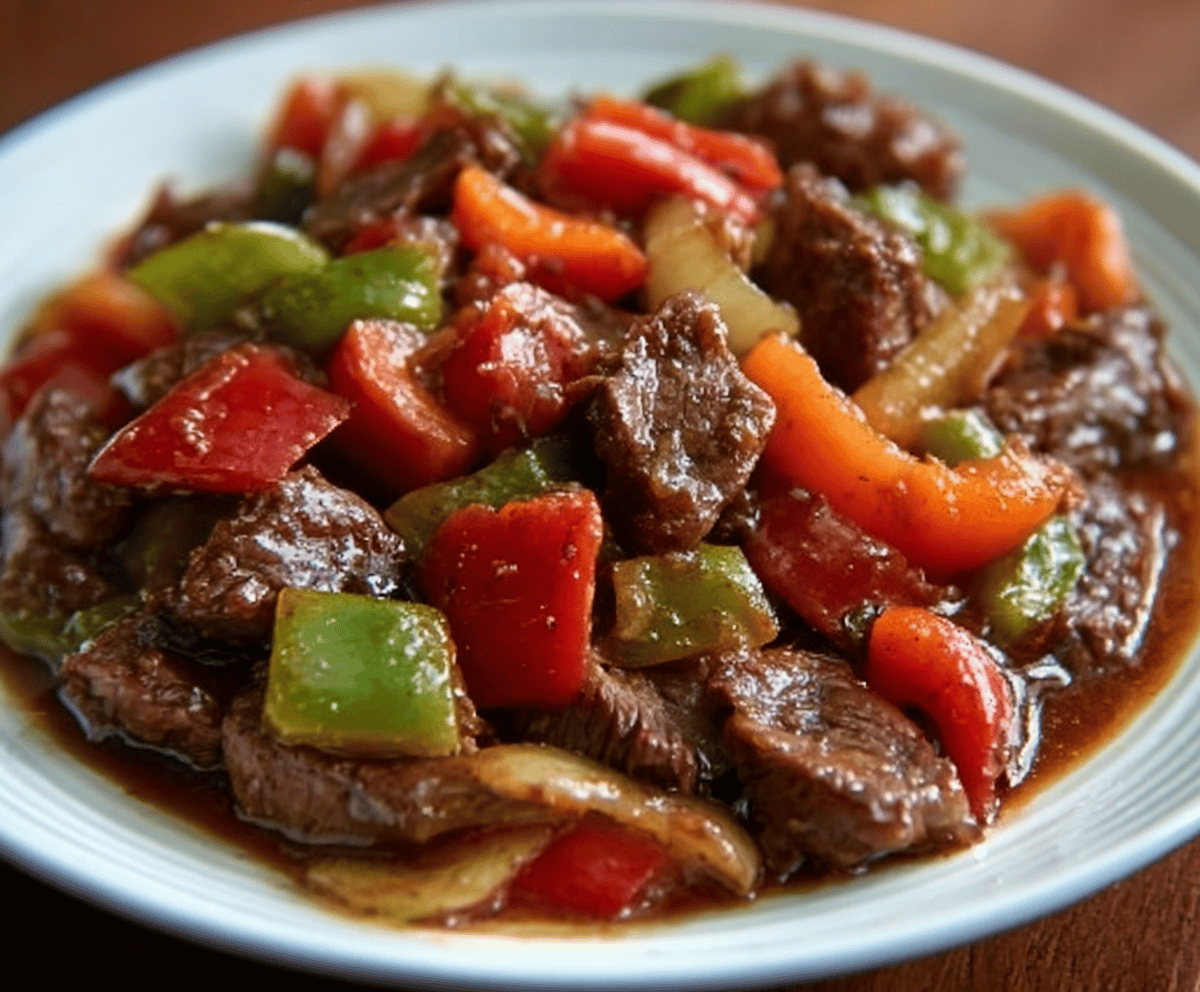 Easy Slow Cooker Pepper Steak