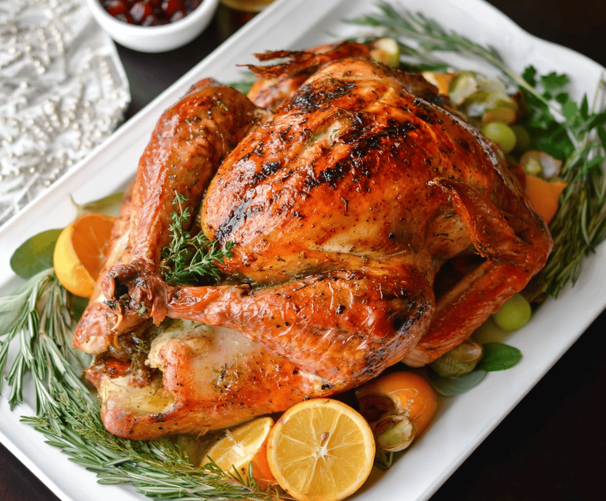 Juicy Roasted Turkey with Bourbon Brine