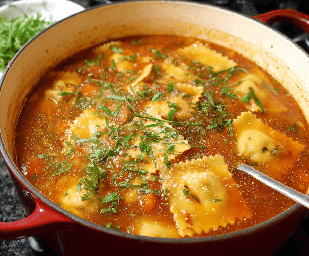 Easy One-Pot Ravioli Soup
