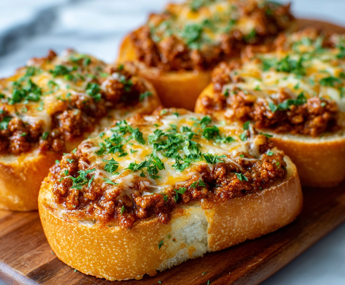 Easy Sloppy Joe Garlic Bread