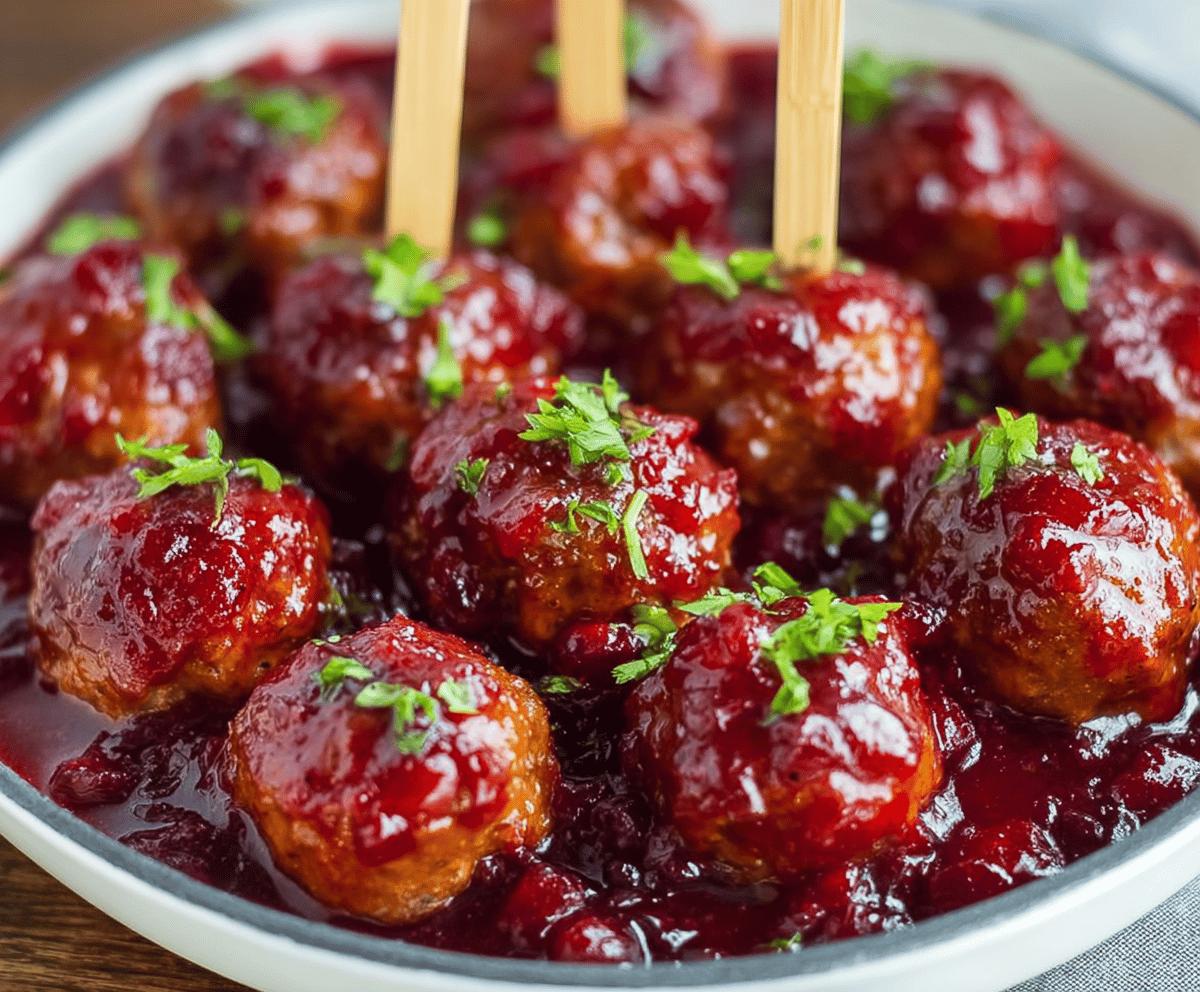 Sweet & Savory Cranberry Meatballs
