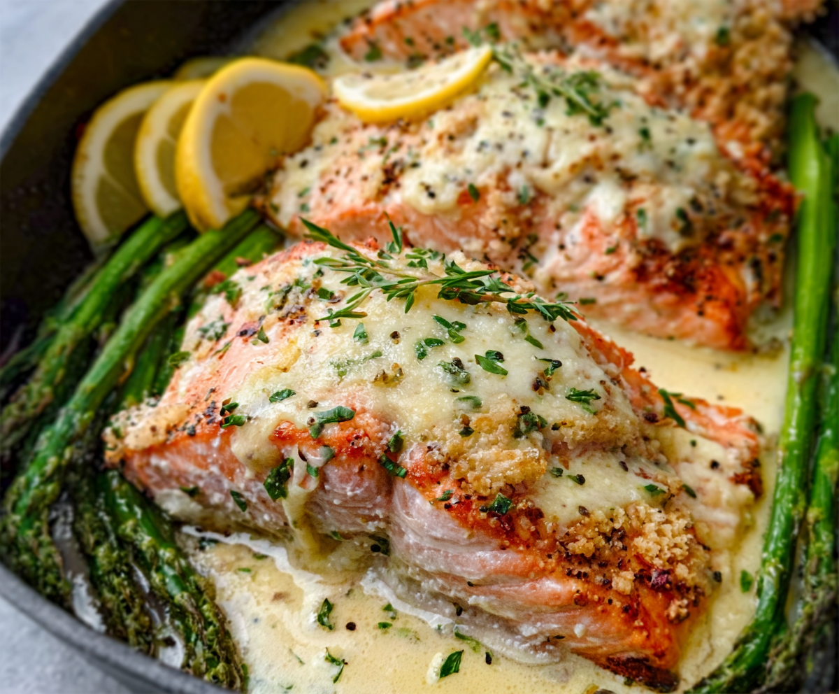 Easy Baked Boursin Salmon