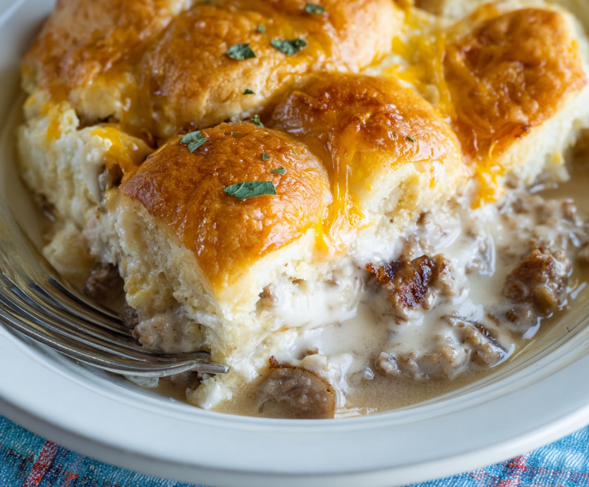 Easy Biscuits and Gravy Casserole