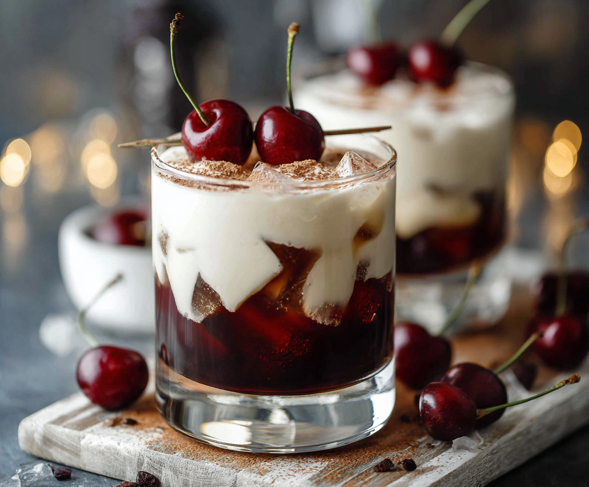 Easy Cherry White Russian Cocktail