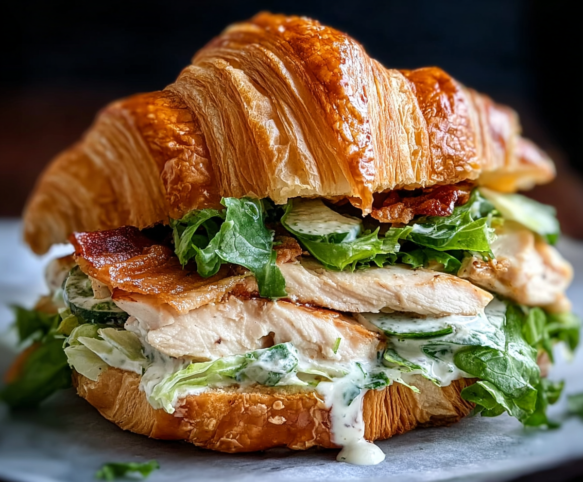Easy Chicken Caesar Croissant Sandwich