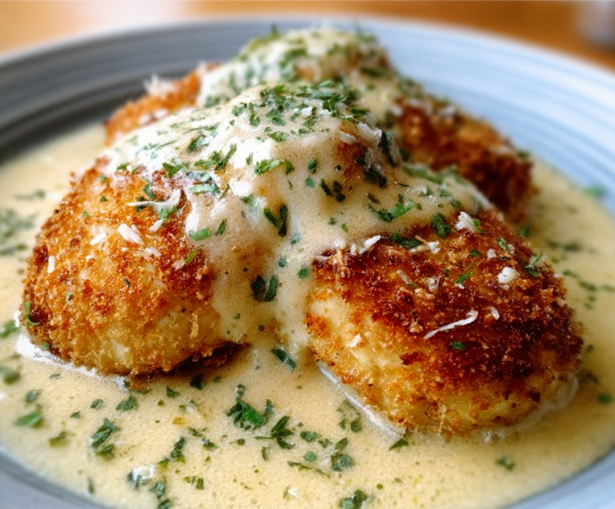 Creamy Chicken Pillows with Parmesan Sauce