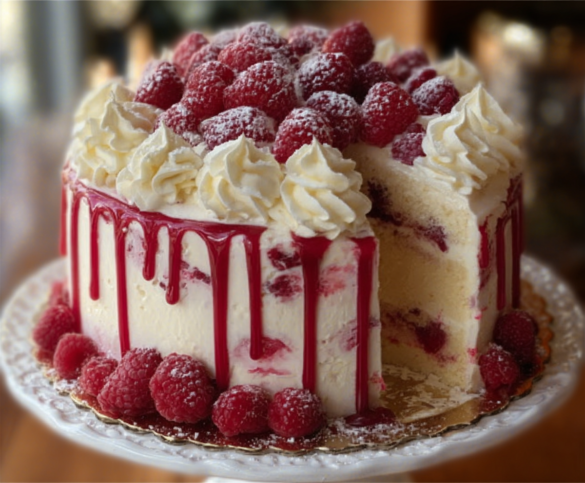 White Chocolate Raspberry Dream Cake