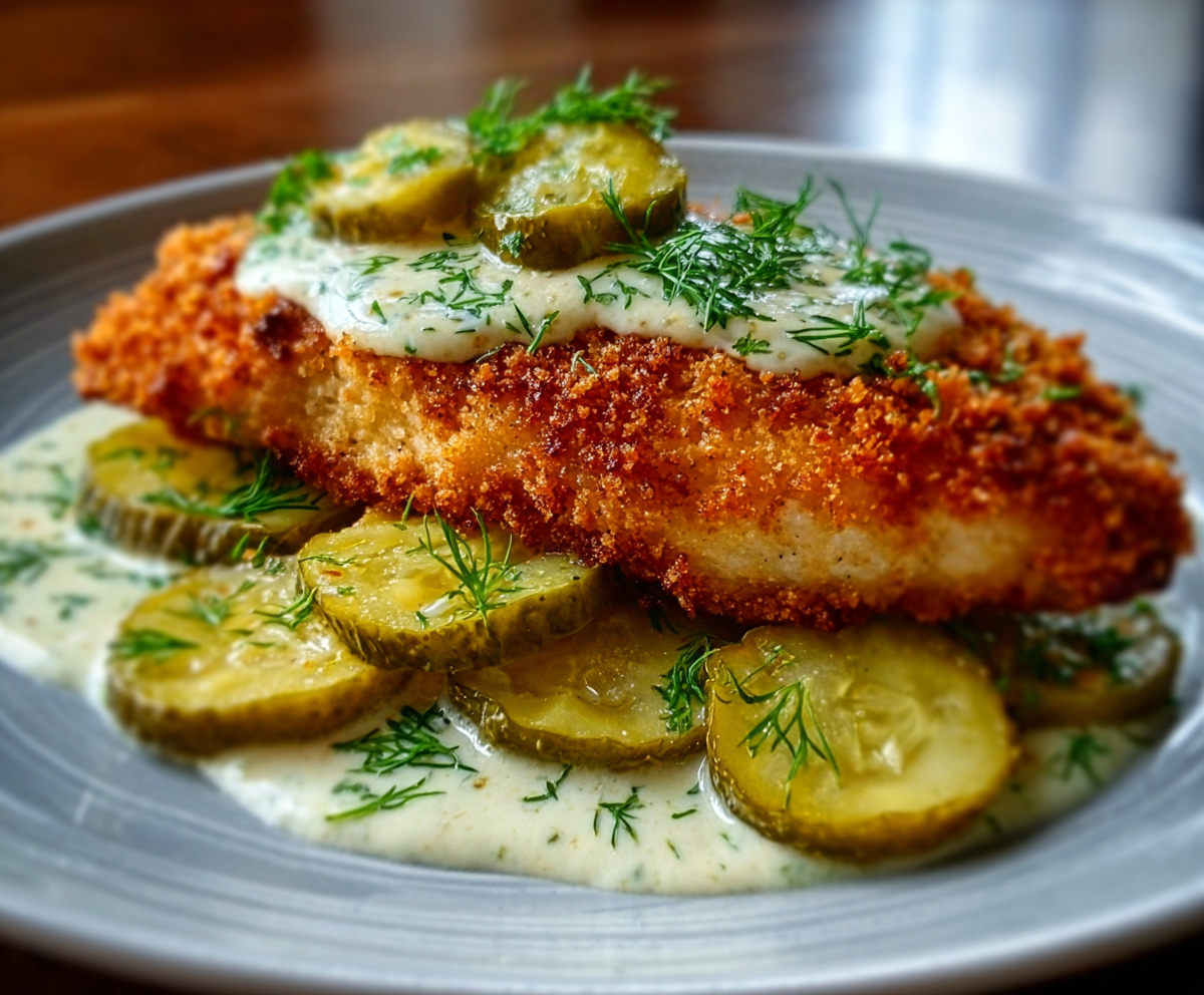 Crispy Dill Pickle Parmesan Chicken
