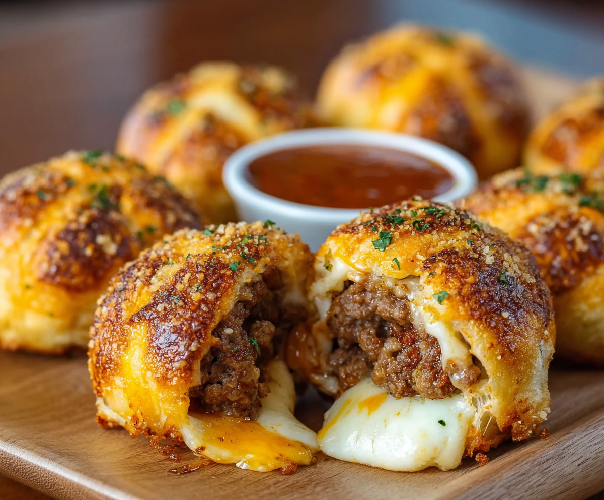 Garlic Parmesan Cheeseburger Bombs