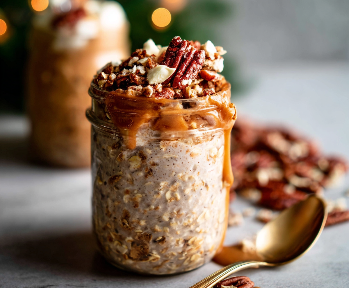 High Protein Gingerbread Overnight Oats