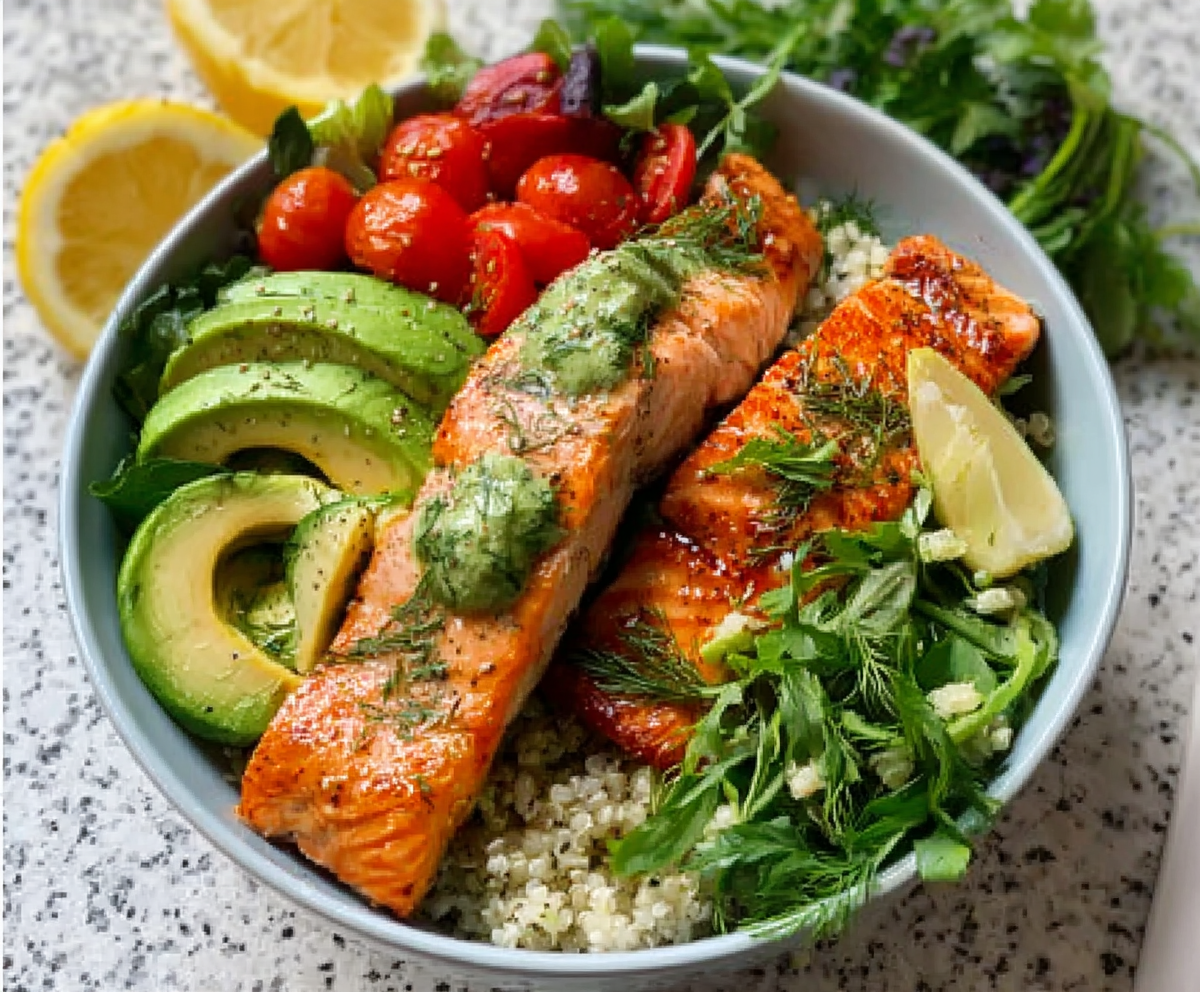 Easy Lemon Dill Salmon Bowls