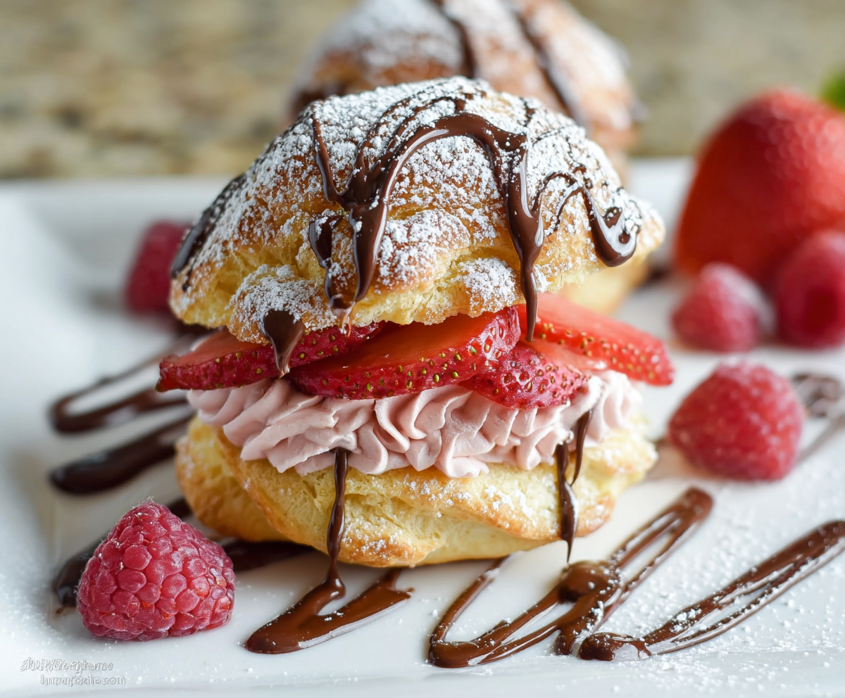 Easy Nutella Strawberry Cream Puffs