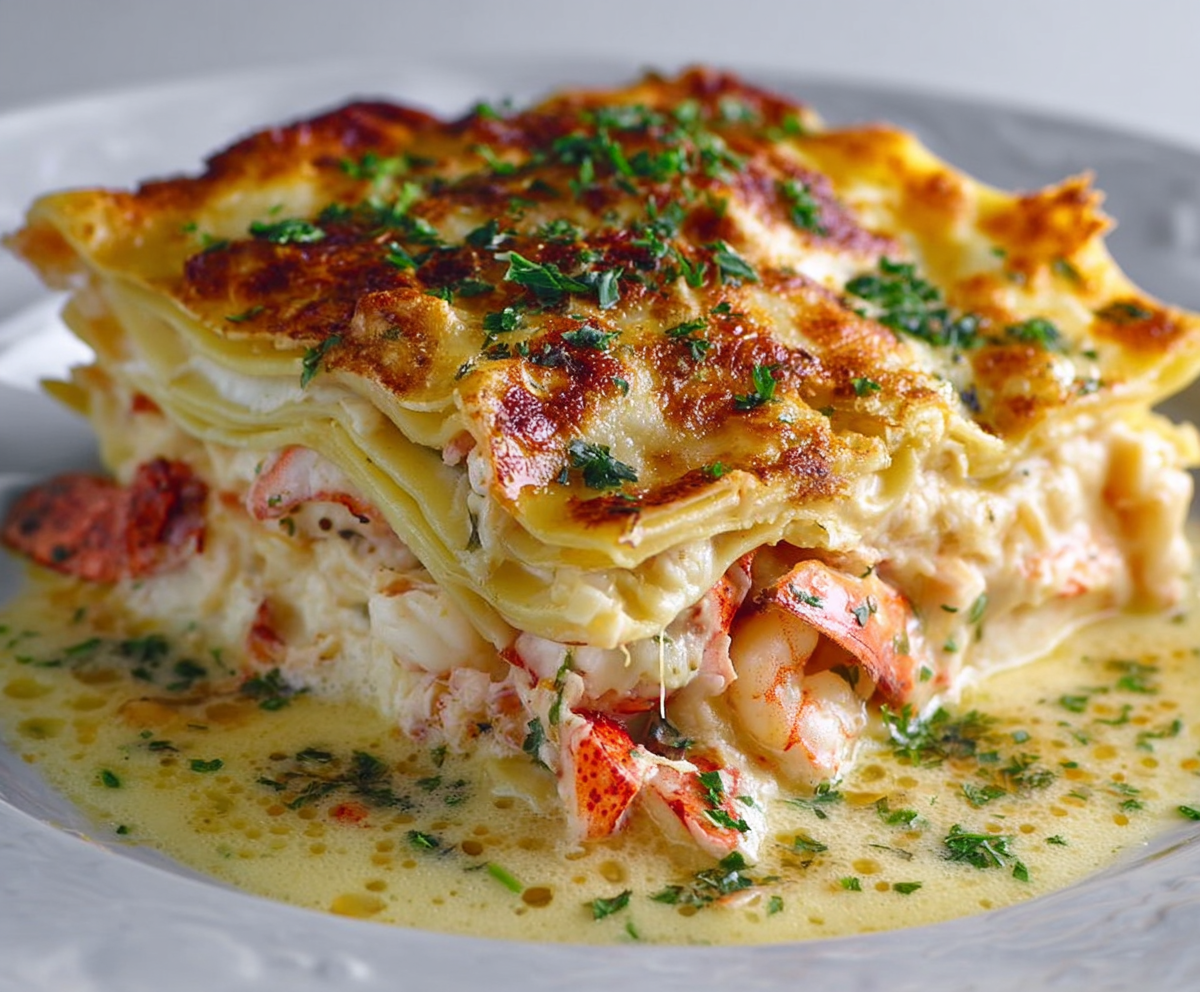Creamy Lobster & Shrimp Seafood Lasagna