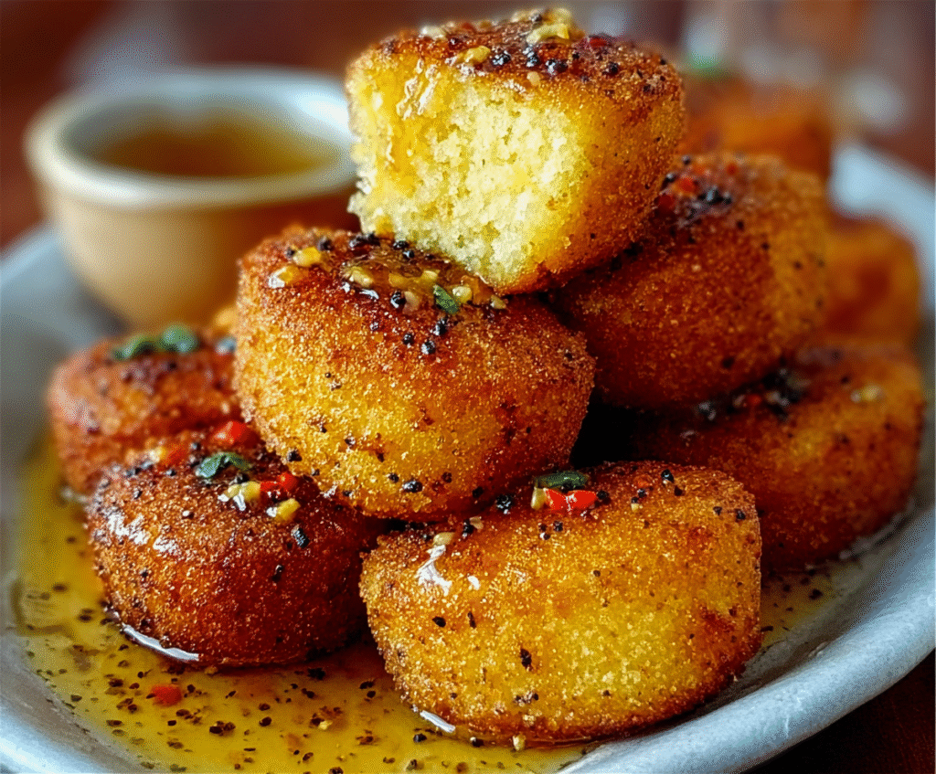 Delicious Southern-Style Honey Butter Cornbread Poppers served fresh and golden