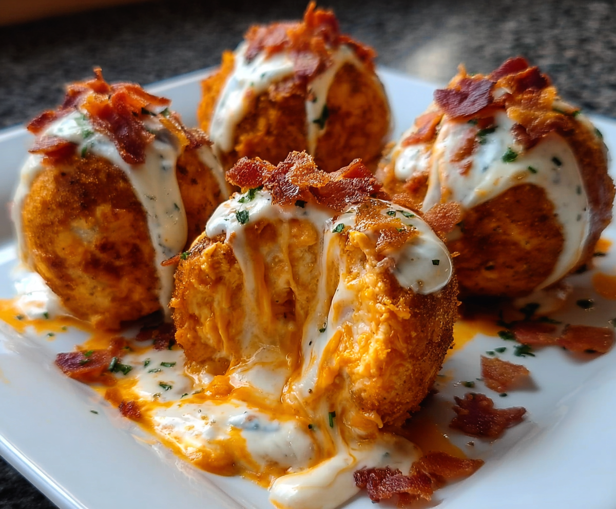 Easy Buffalo Chicken Bacon Mozzarella Bombs