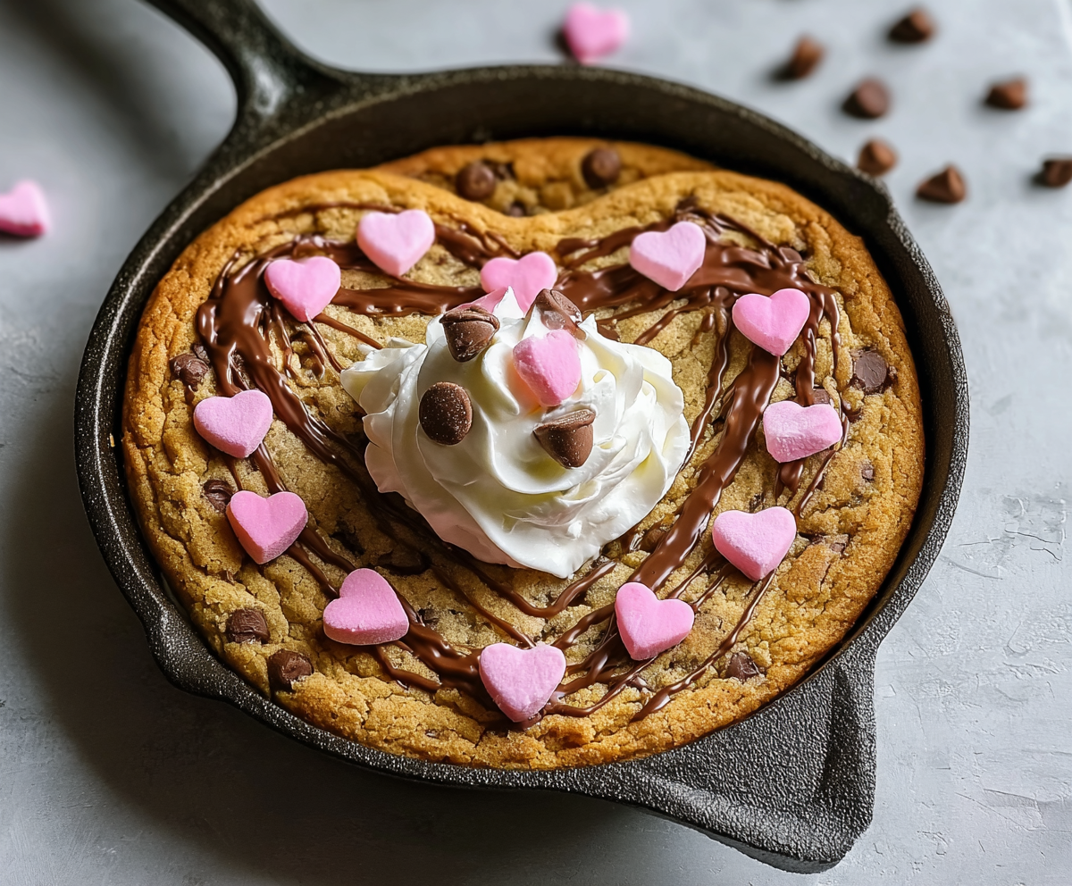 Valentine's Heart Skillet Cookie
