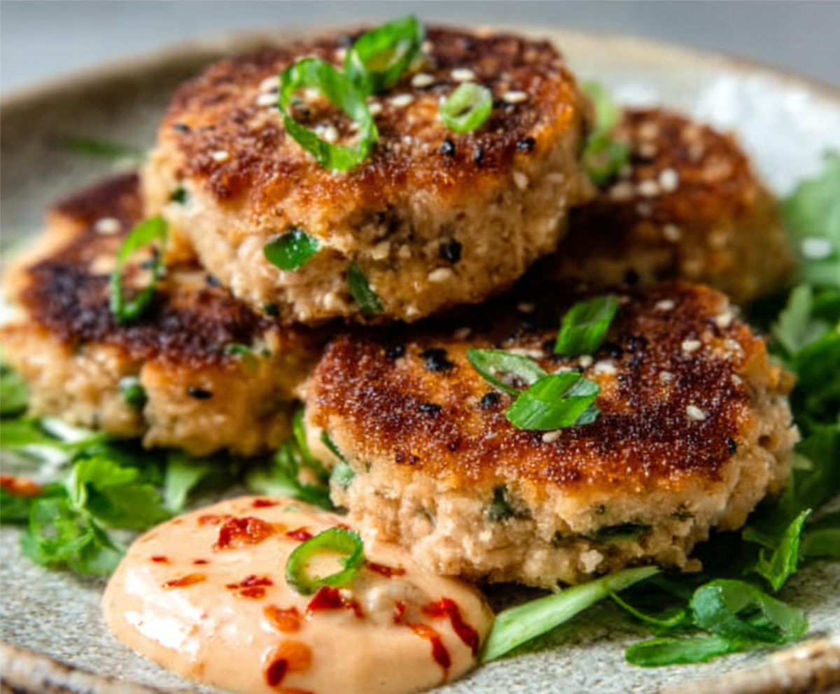 Easy Asian Tuna Cakes with Spicy Mayo