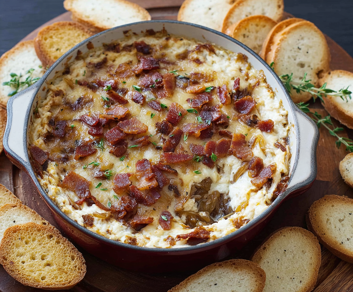 Best Caramelized Onion Bacon Dip