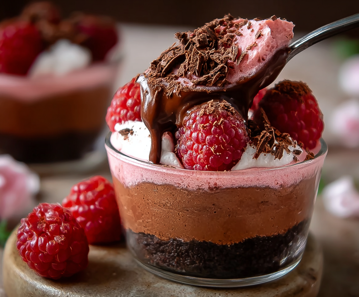 Easy Chocolate Raspberry Mousse Cups