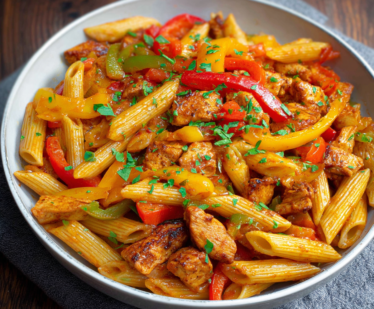 Easy Fajita Chicken Pasta Recipe