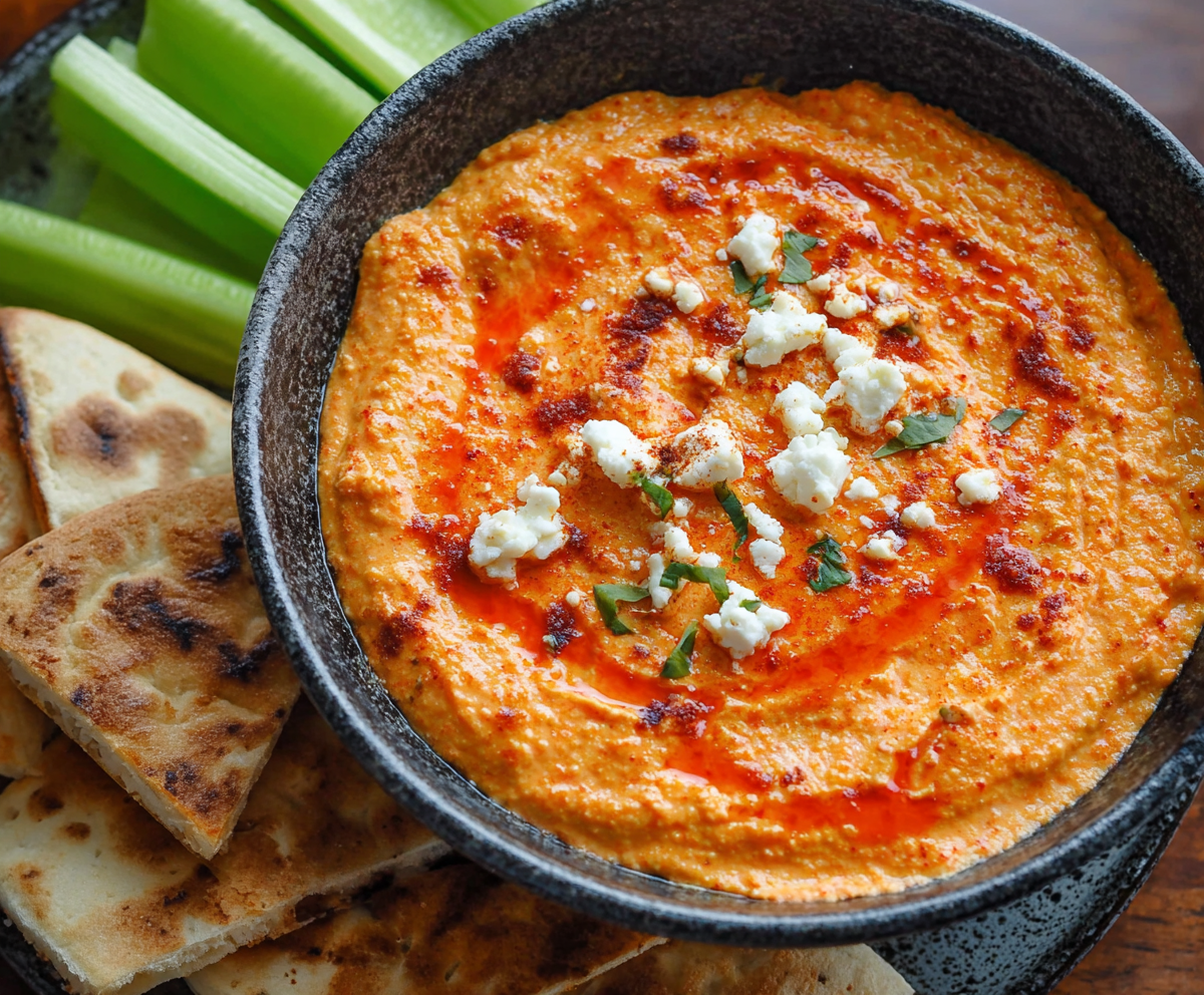 Easy Roasted Red Pepper Feta Dip