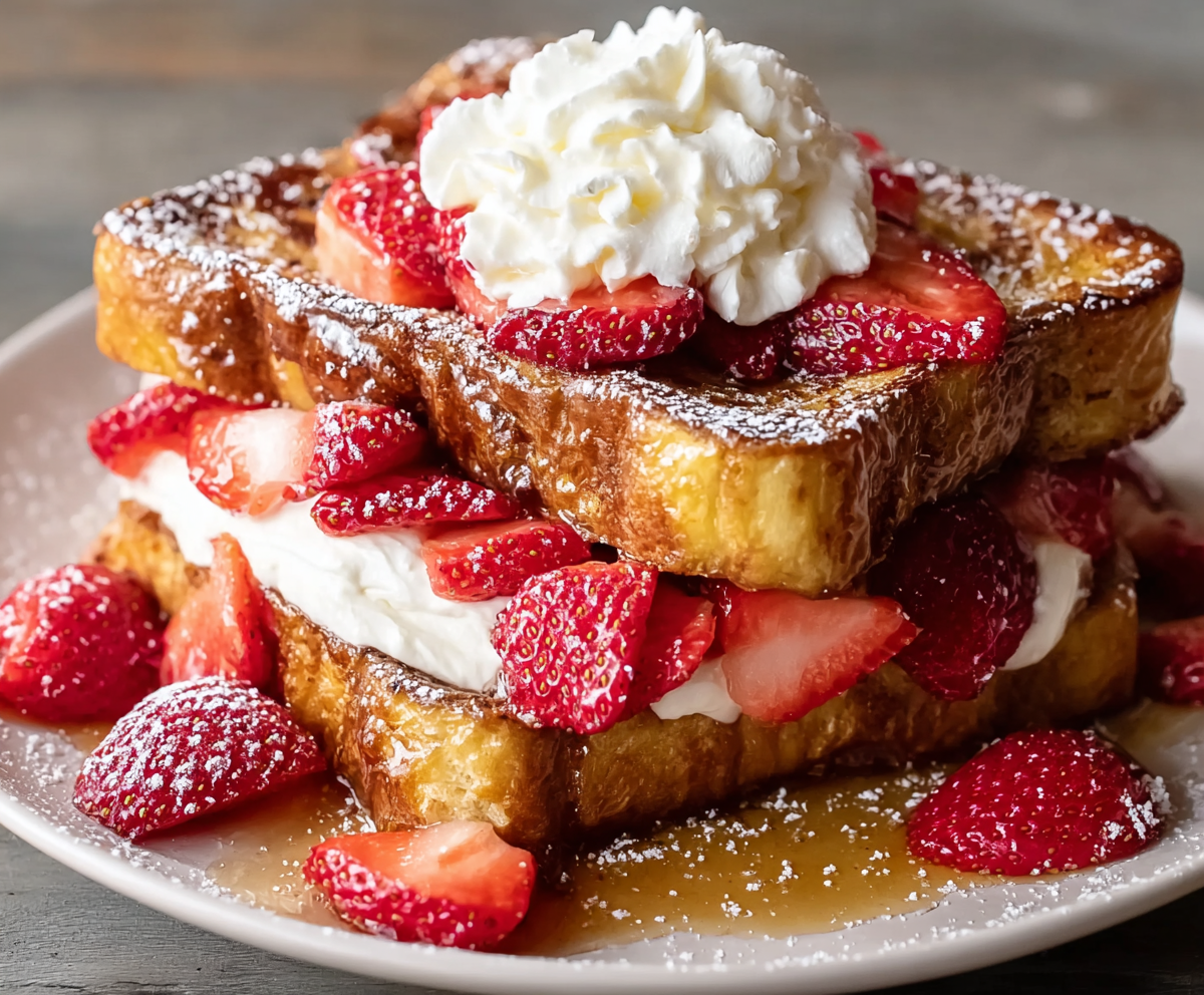 Strawberries & Cream French Toast — Easy Valentine’s Breakfast
