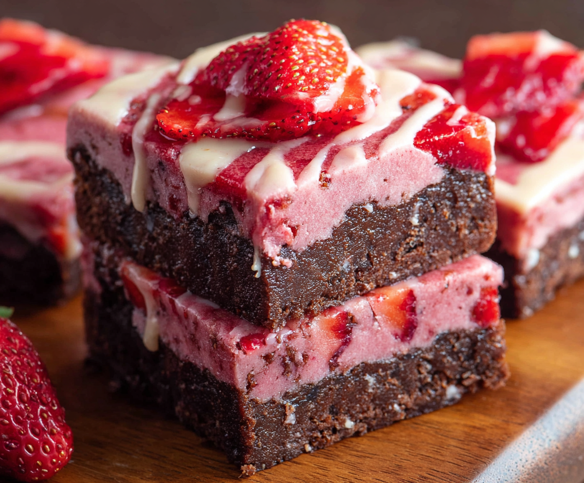 Easy Strawberry Brownies Recipe