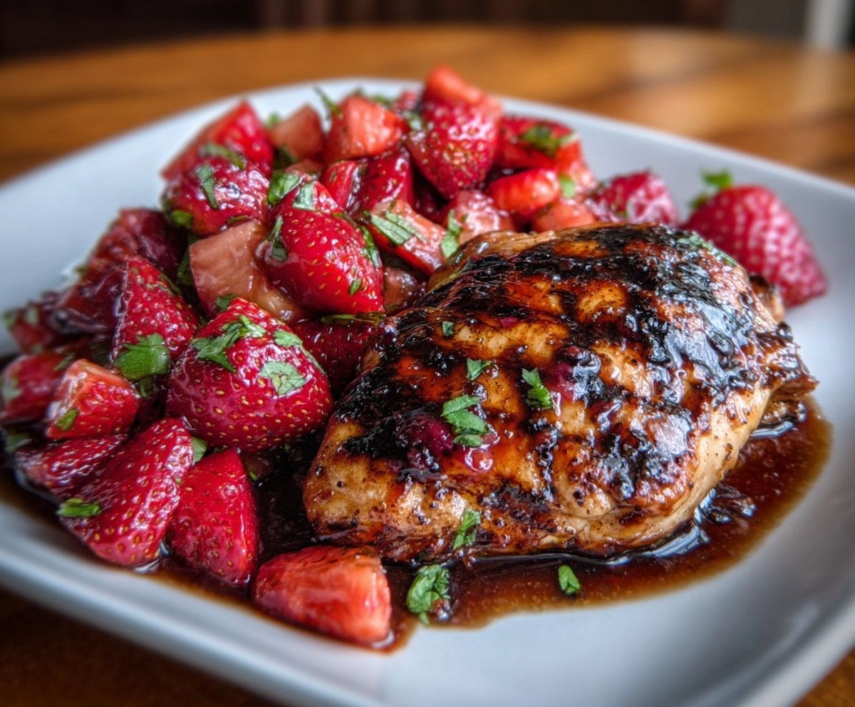 Easy Balsamic Glazed Chicken with Strawberries