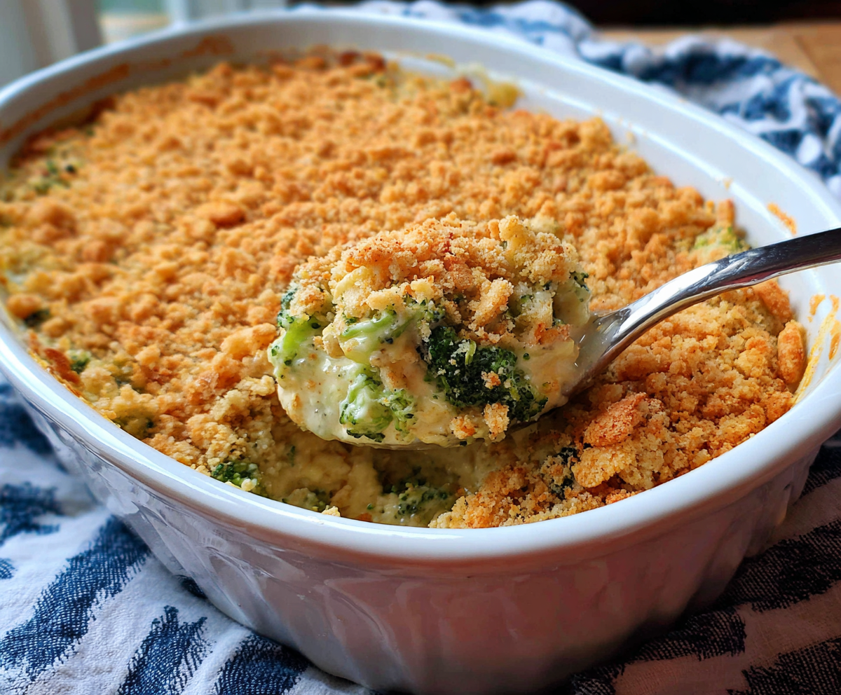 Easy Broccoli Casserole with Ritz Crackers