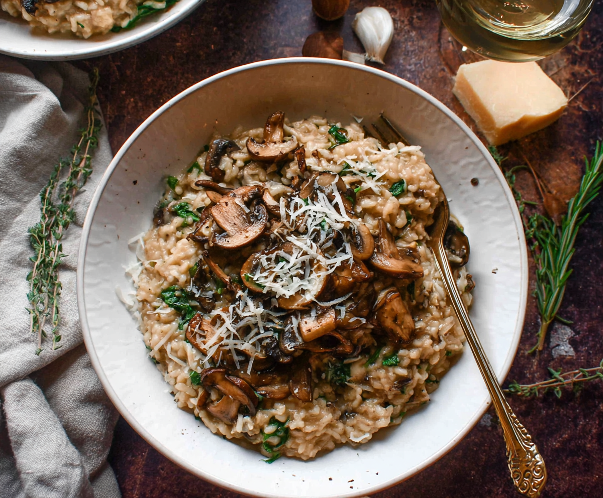 Easy Creamy Mushroom Risotto for Two