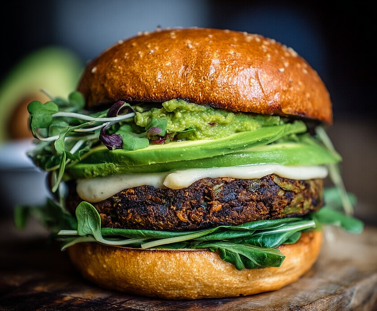 Easy Green Goddess Black Bean Burger