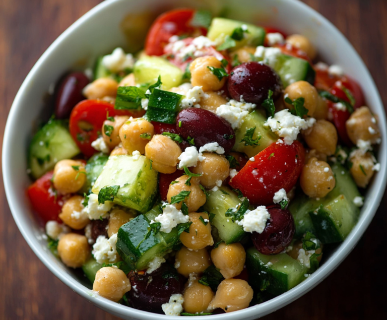 Mediterranean Chickpea Salad With Feta
