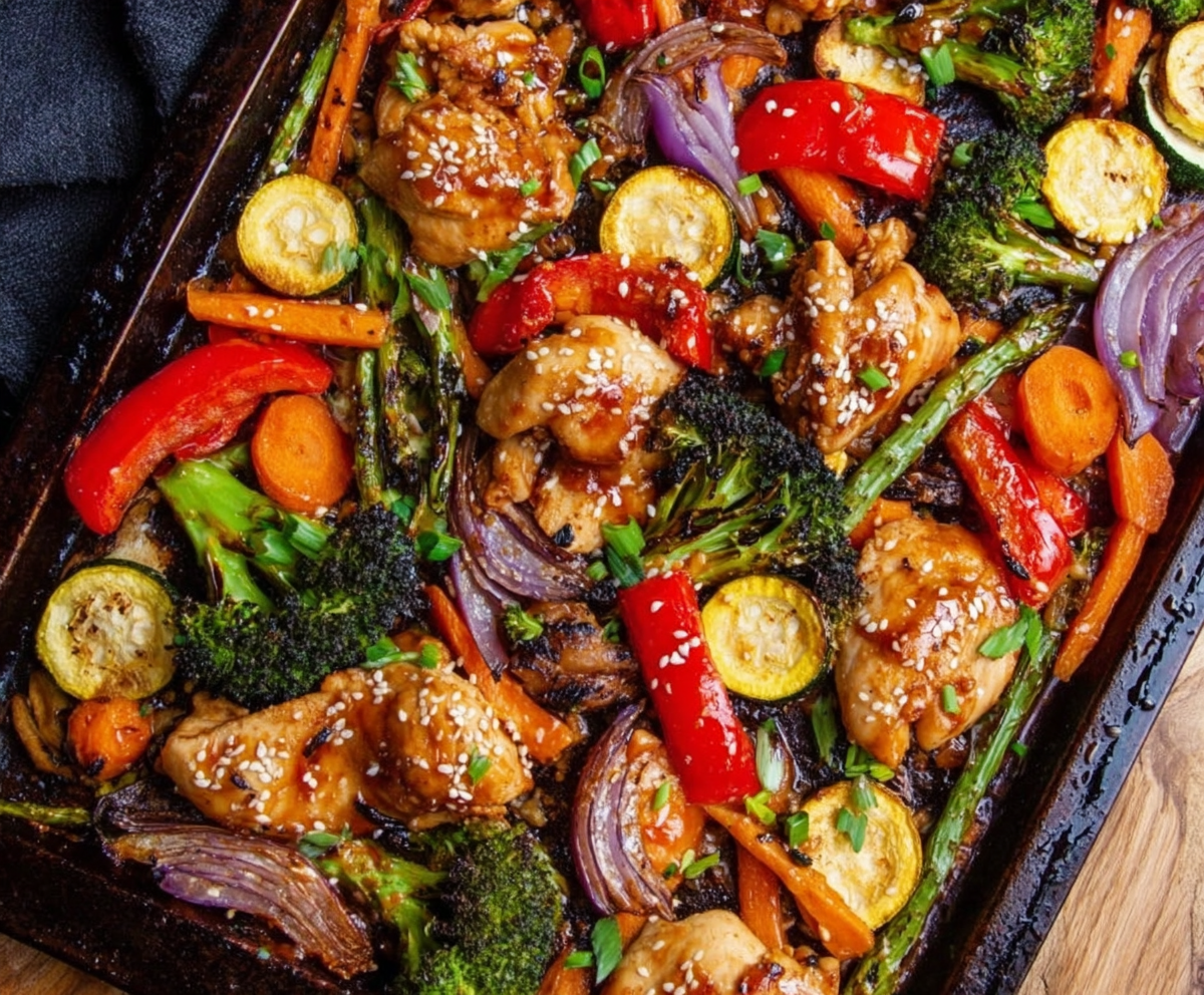 Easy Sheet Pan Sesame Chicken & Veggies