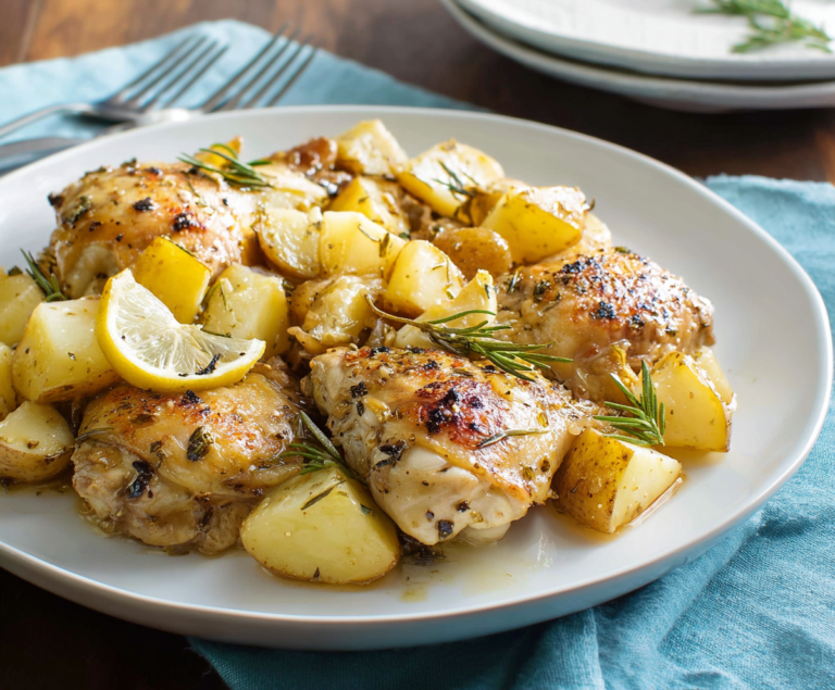 Slow Cooker Greek Lemon Chicken and Potatoes