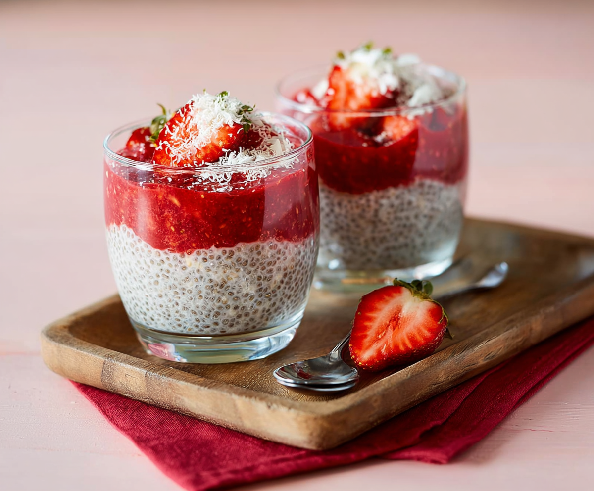Easy Strawberry Coconut Chia Pudding