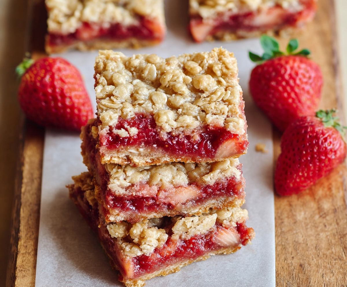 Easy Strawberry Oatmeal Bars Recipe