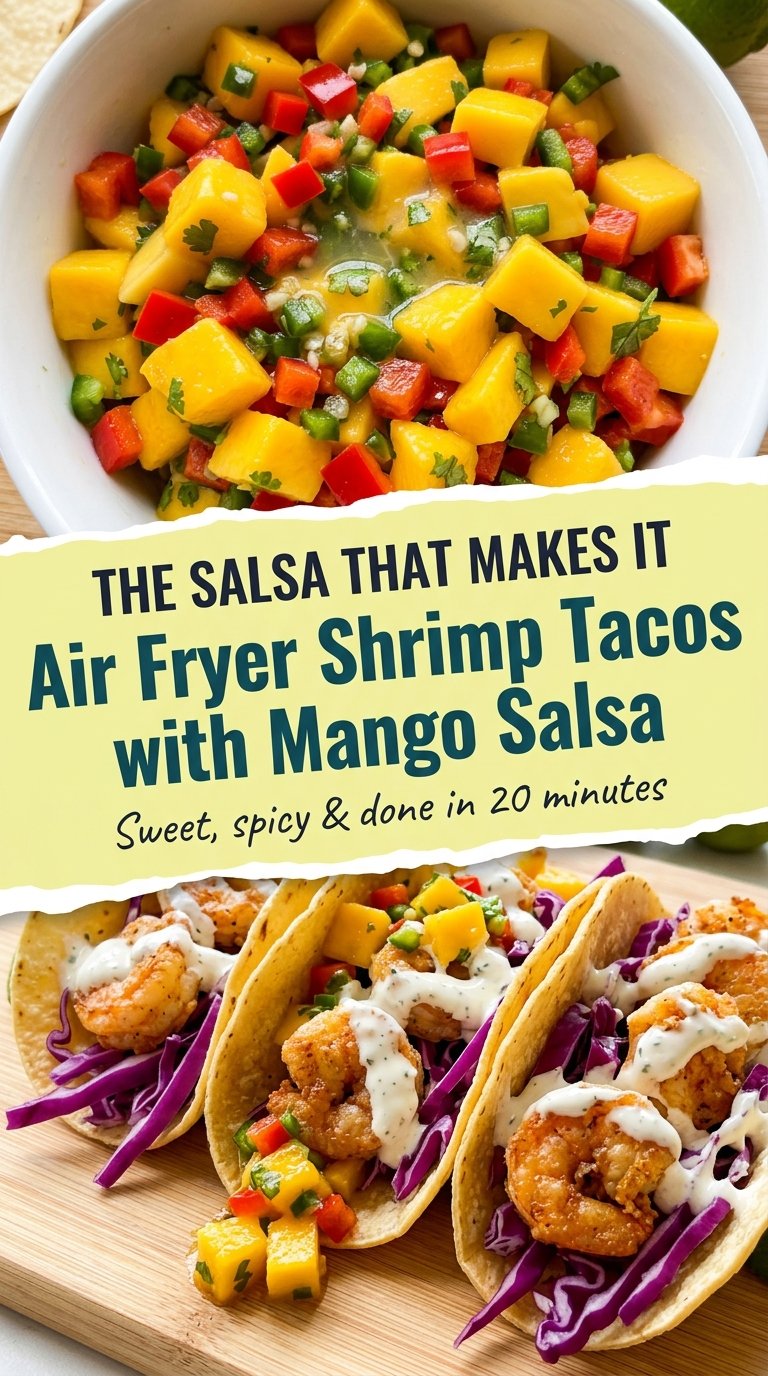 Air Fryer Shrimp Tacos with Mango Salsa crisp tropical fresh