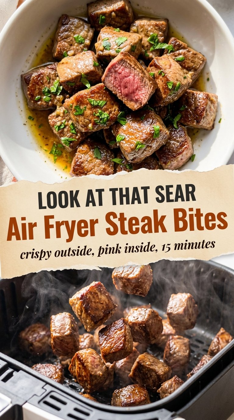Air Fryer Steak Bites juicy garlic butter
