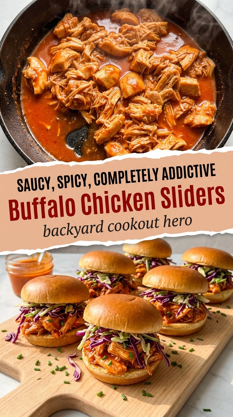 Buffalo Chicken Sliders for Backyard Cookouts juicy tangy crunchy