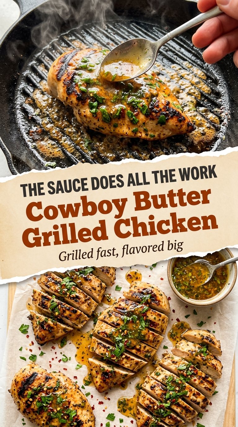 Cowboy Butter Grilled Chicken with Herb Sauce smoky garlicky