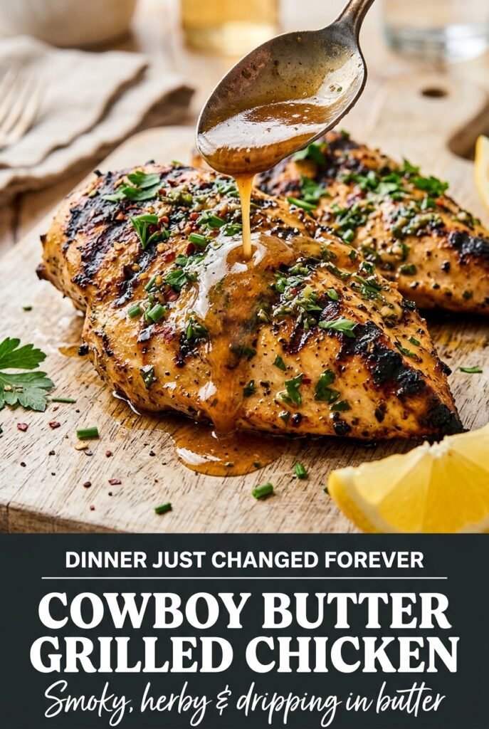 Cowboy Butter Grilled Chicken with Herb Sauce