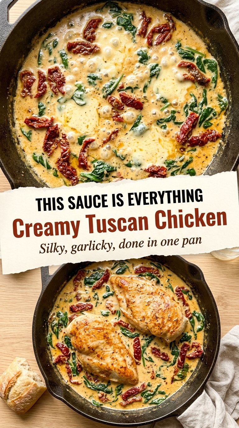 Creamy Tuscan Chicken with Sun-Dried Tomatoes golden seared creamy