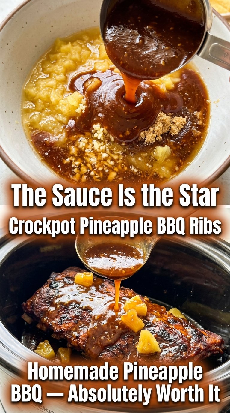 Crockpot Pineapple BBQ Ribs