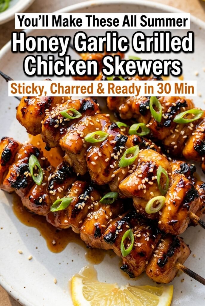 Honey Garlic Grilled Chicken Skewers